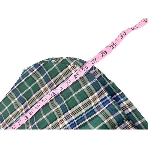 J Crew Green Blue Womens Button Up Plaid Shirt Womens XS - Picture 6 of 6